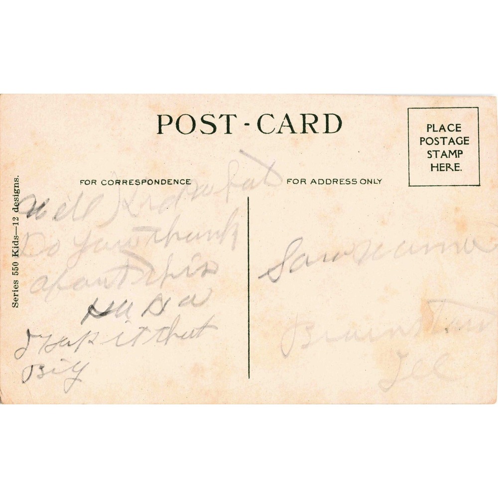 Vintage Postcard Baby in Scale Pun Dont Give Me A-Weigh Series 550 Kids VG- - Picture 2 of 2